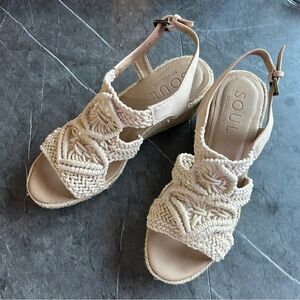 Naturalizer Cream Sandals with Woven Design